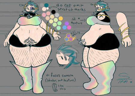 A turnaround with a front and side view for our subsystem's public facing account persona.